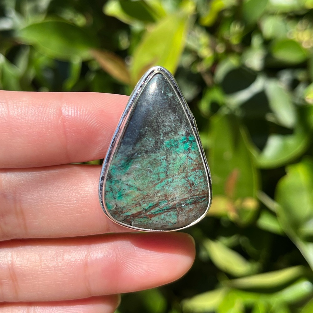 Size 8.75 925 silver plated Chrysocolla ring